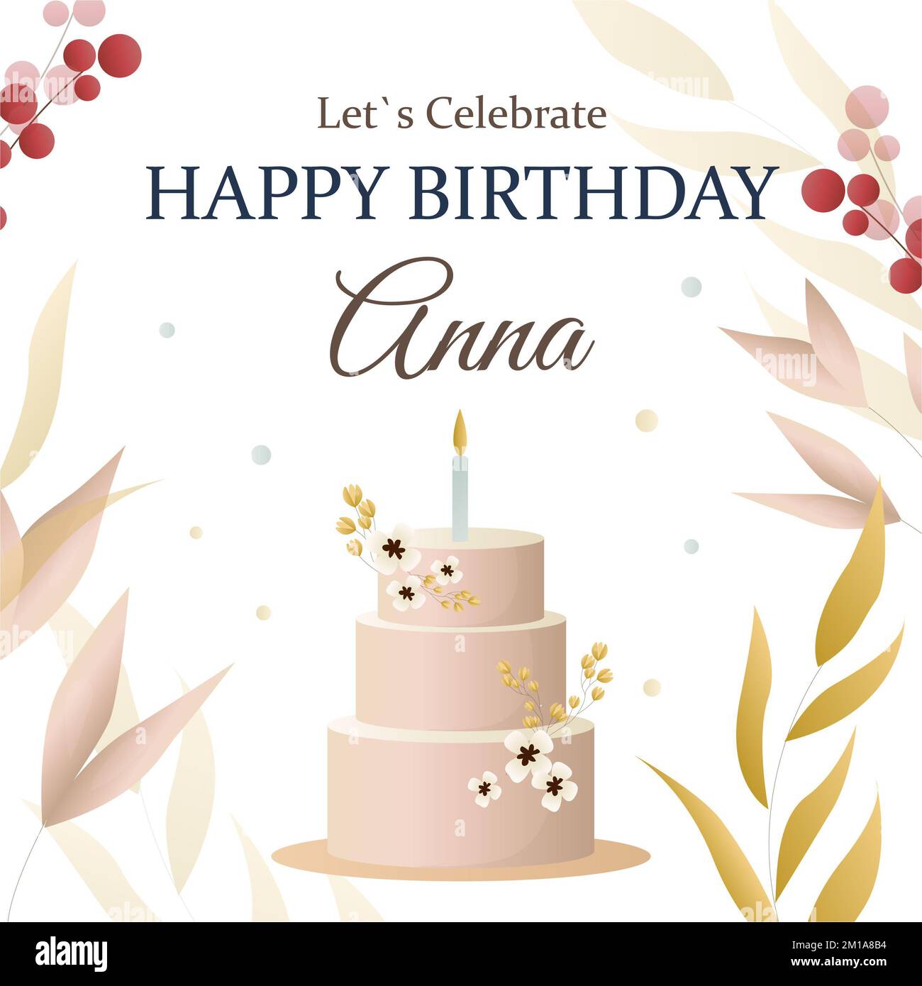 Chocolate Happy Birthday Cake for Anna (GIF) — Download on Funimada.com
