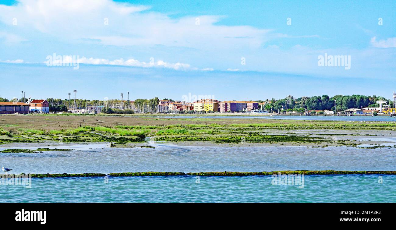 Panoramic of the city of Venice from a tour boat, Italy, Europe Stock ...