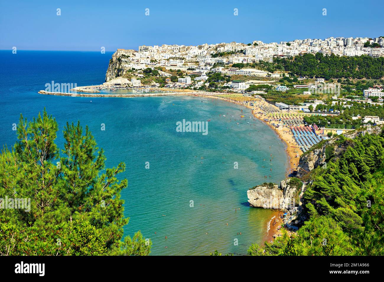 Apuulia Apulia Puglia Gargano Italy. Elevated view of Peschici Stock Photo - Alamy