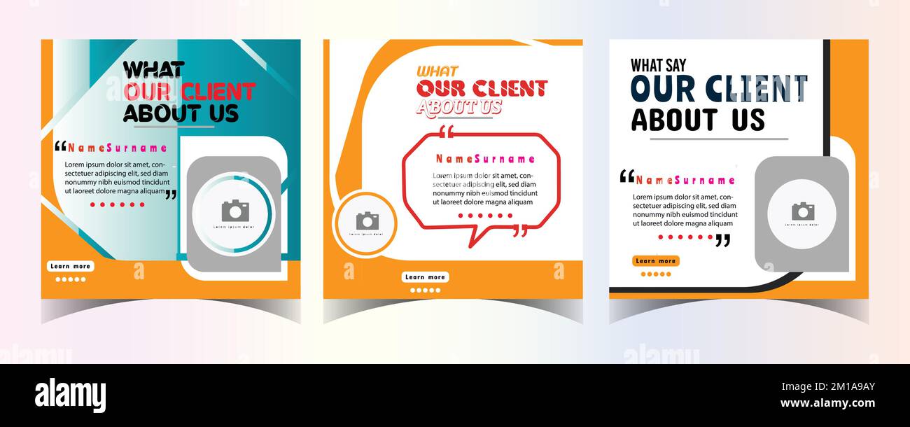 Modern and creative client testimonial social media post design