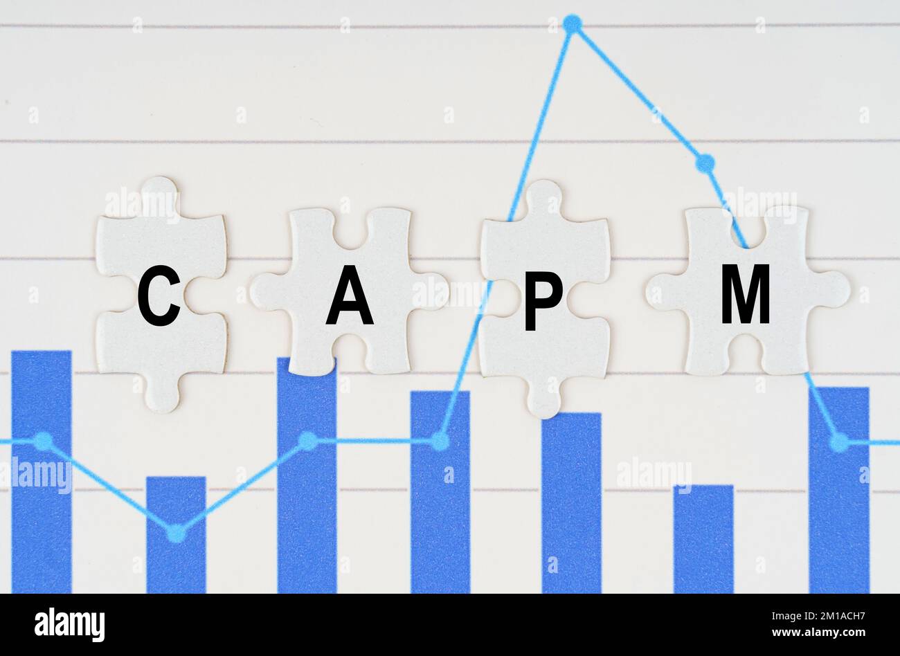 Business concept. On business reports - diagrams are puzzles with the inscription - CAPM Stock Photo