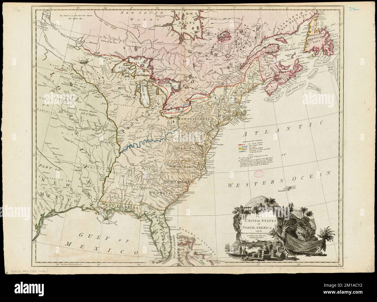 The United States of North America - The United States Of North America With The British Spanish Territories According To The Treaty United States Maps Early Works To 1800 United States Boundaries Maps Early Works To 1800 Norman B Leventhal Map Center Collection 2M1ACY2