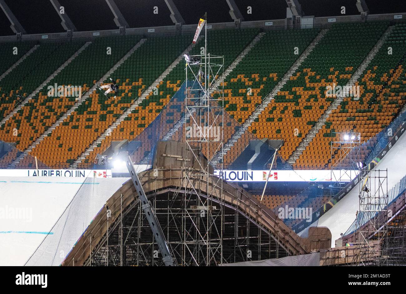 Laurie Blouin, of Canada, makes her jump in The Style Experience FIS