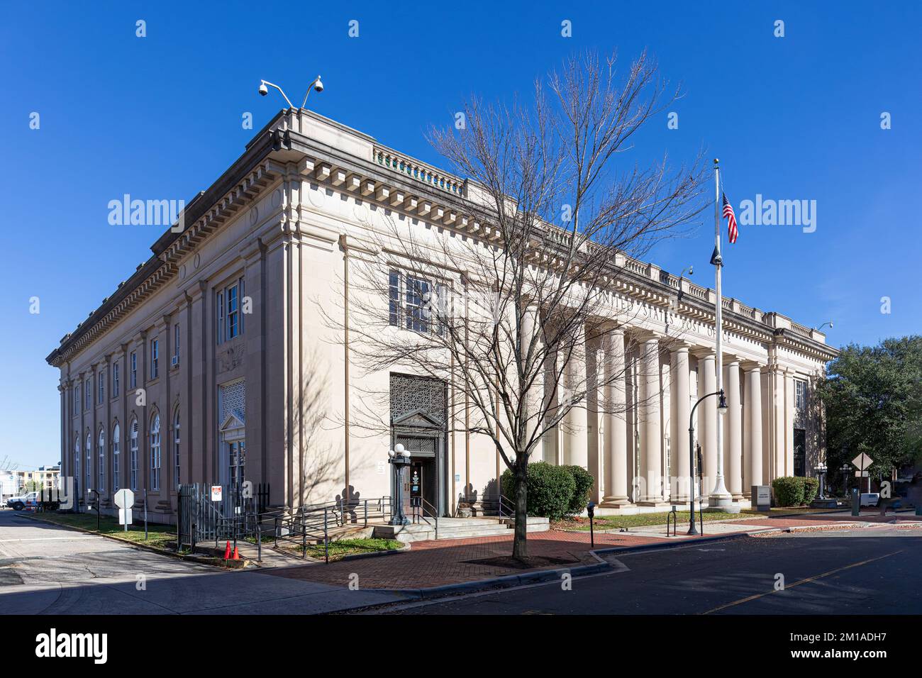 DURHAM, NC, USA-1 DECEMBER 2022: Historic 1934 U.S. Post Office on Chapel Hill St. in downtown. Stock Photo