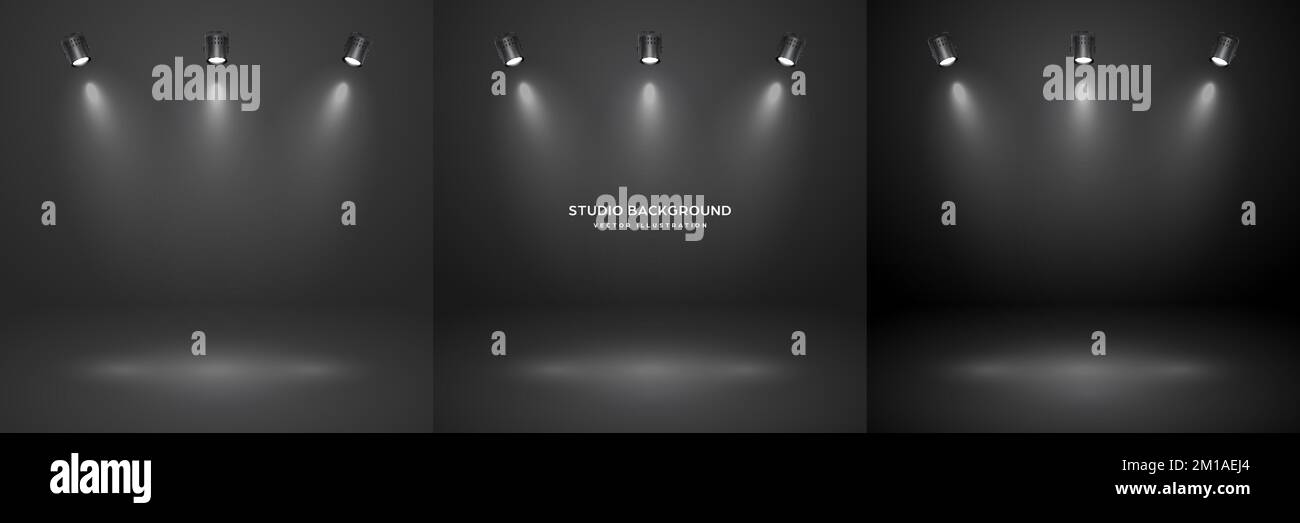 Empty black studio abstract backgrounds with spotlight effect. Product ...