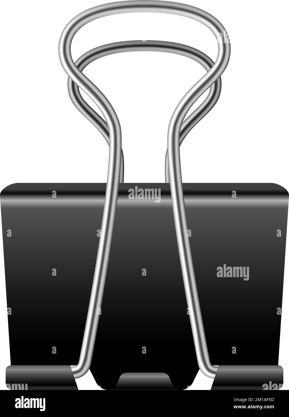 Realistic binder clip mockup. Office paper stationery Stock Vector