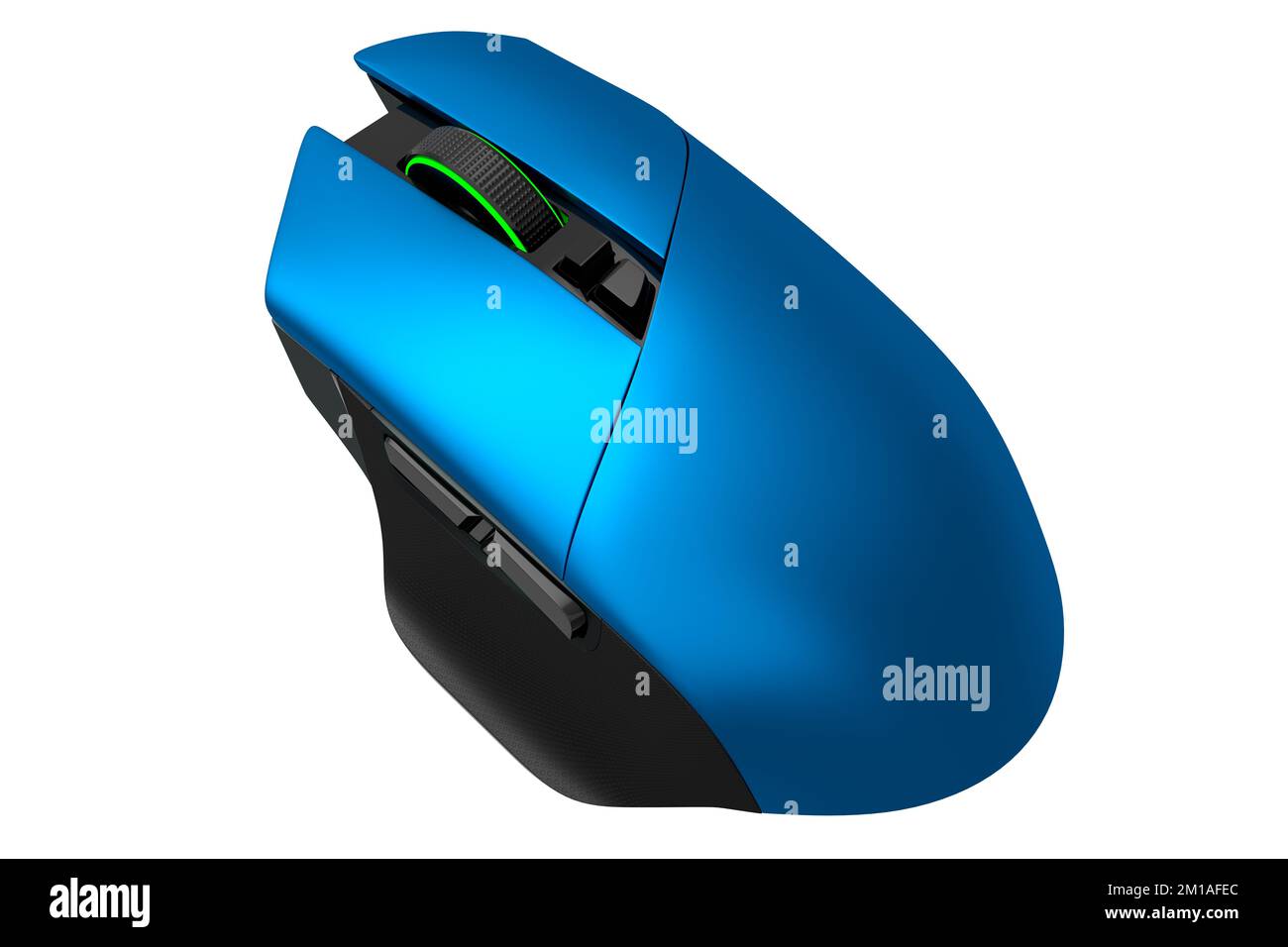 Modern wireless gaming computer mouse on professional pad isolated on ...