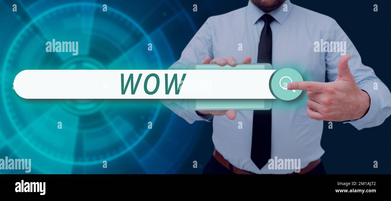 Wow Sign Hand Hand writing sign Wow. Internet Concept Expressing astonishment and awe ...