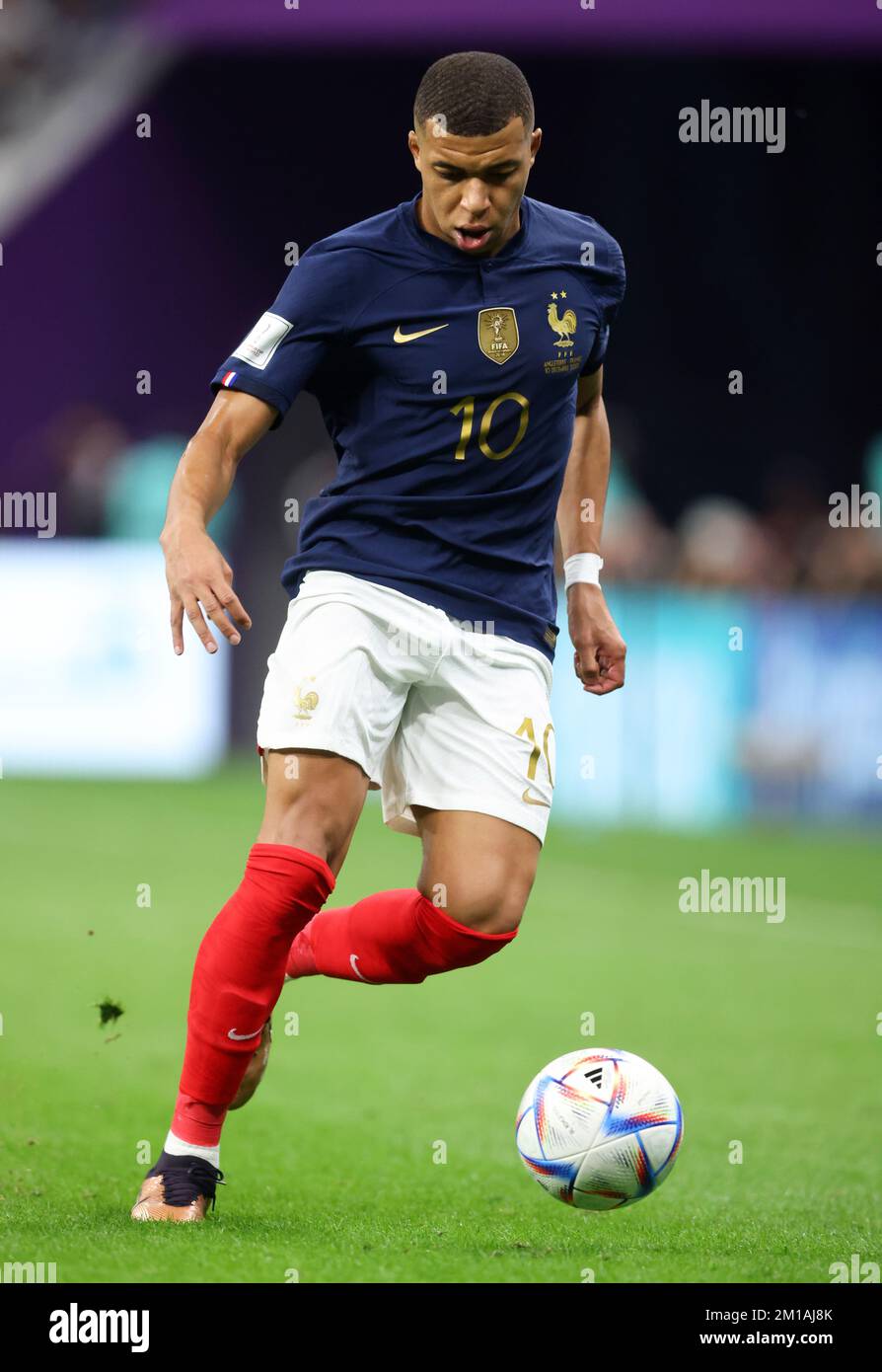 AL KHOR, QATAR - DECEMBER 10:  FIFA World Cup Qatar 2022 quarter final match between England and France at Al Bayt Stadium on December 10, 2022 in Al Khor, Qatar.  England - Frankreich 1:2  Kylian Mbappe of France  Fussball WM  2022 in Qatar  FIFA Football World Cup 2022 © diebilderwelt / Alamy Stock Stock Photo