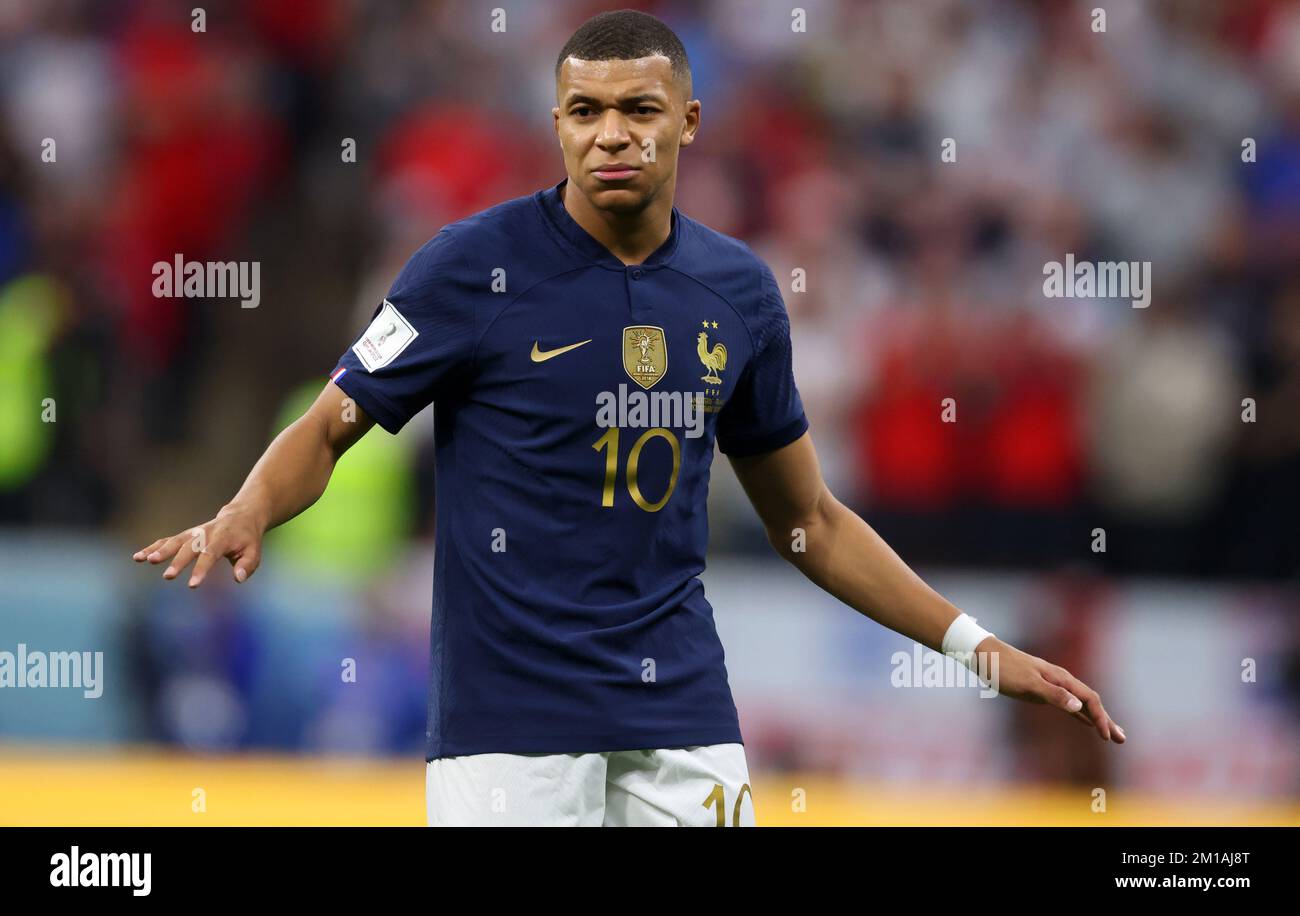 AL KHOR, QATAR - DECEMBER 10:  FIFA World Cup Qatar 2022 quarter final match between England and France at Al Bayt Stadium on December 10, 2022 in Al Khor, Qatar.  England - Frankreich 1:2  Kylian Mbappe of France  Fussball WM  2022 in Qatar  FIFA Football World Cup 2022 © diebilderwelt / Alamy Stock Stock Photo