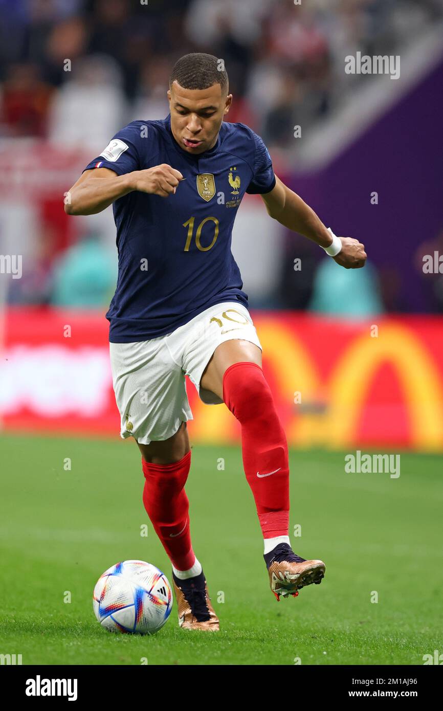 AL KHOR, QATAR - DECEMBER 10:  FIFA World Cup Qatar 2022 quarter final match between England and France at Al Bayt Stadium on December 10, 2022 in Al Khor, Qatar.  England - Frankreich 1:2  Kylian Mbappe of France  Fussball WM  2022 in Qatar  FIFA Football World Cup 2022 © diebilderwelt / Alamy Stock Stock Photo