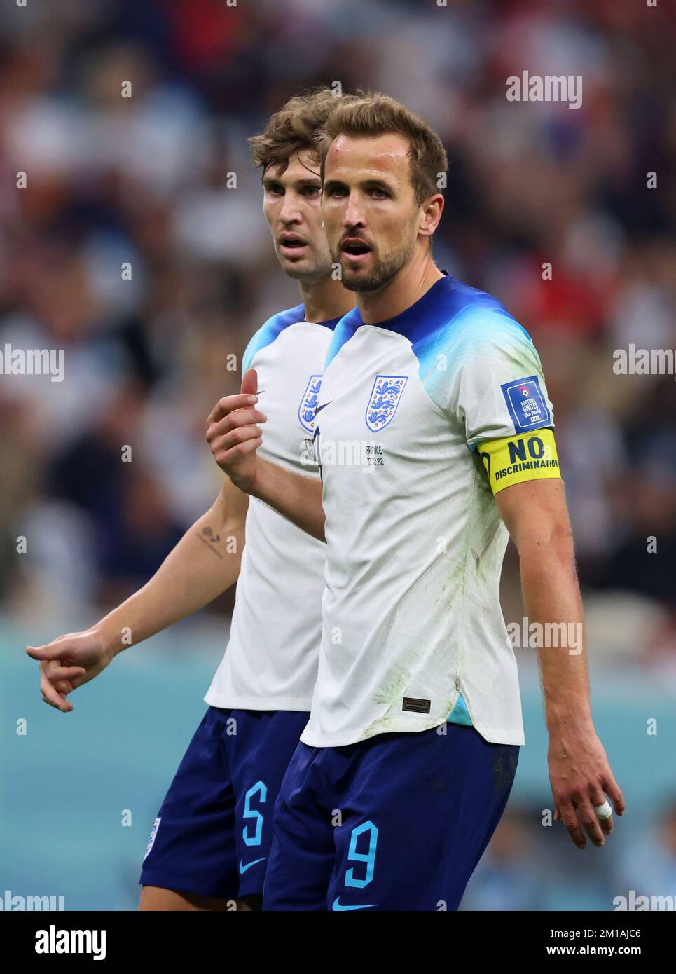 AL KHOR, QATAR - DECEMBER 10:  FIFA World Cup Qatar 2022 quarter final match between England and France at Al Bayt Stadium on December 10, 2022 in Al Khor, Qatar.  England - Frankreich 1:2  Harry Kane of England  Fussball WM  2022 in Qatar  FIFA Football World Cup 2022 © diebilderwelt / Alamy Stock Stock Photo