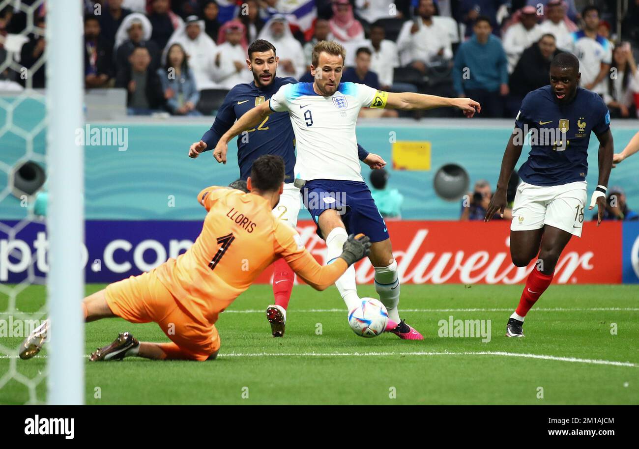 AL KHOR, QATAR - DECEMBER 10:  FIFA World Cup Qatar 2022 quarter final match between England and France at Al Bayt Stadium on December 10, 2022 in Al Khor, Qatar.  England - Frankreich 1:2  Harry Kane of England  Fussball WM  2022 in Qatar  FIFA Football World Cup 2022 © diebilderwelt / Alamy Stock Stock Photo