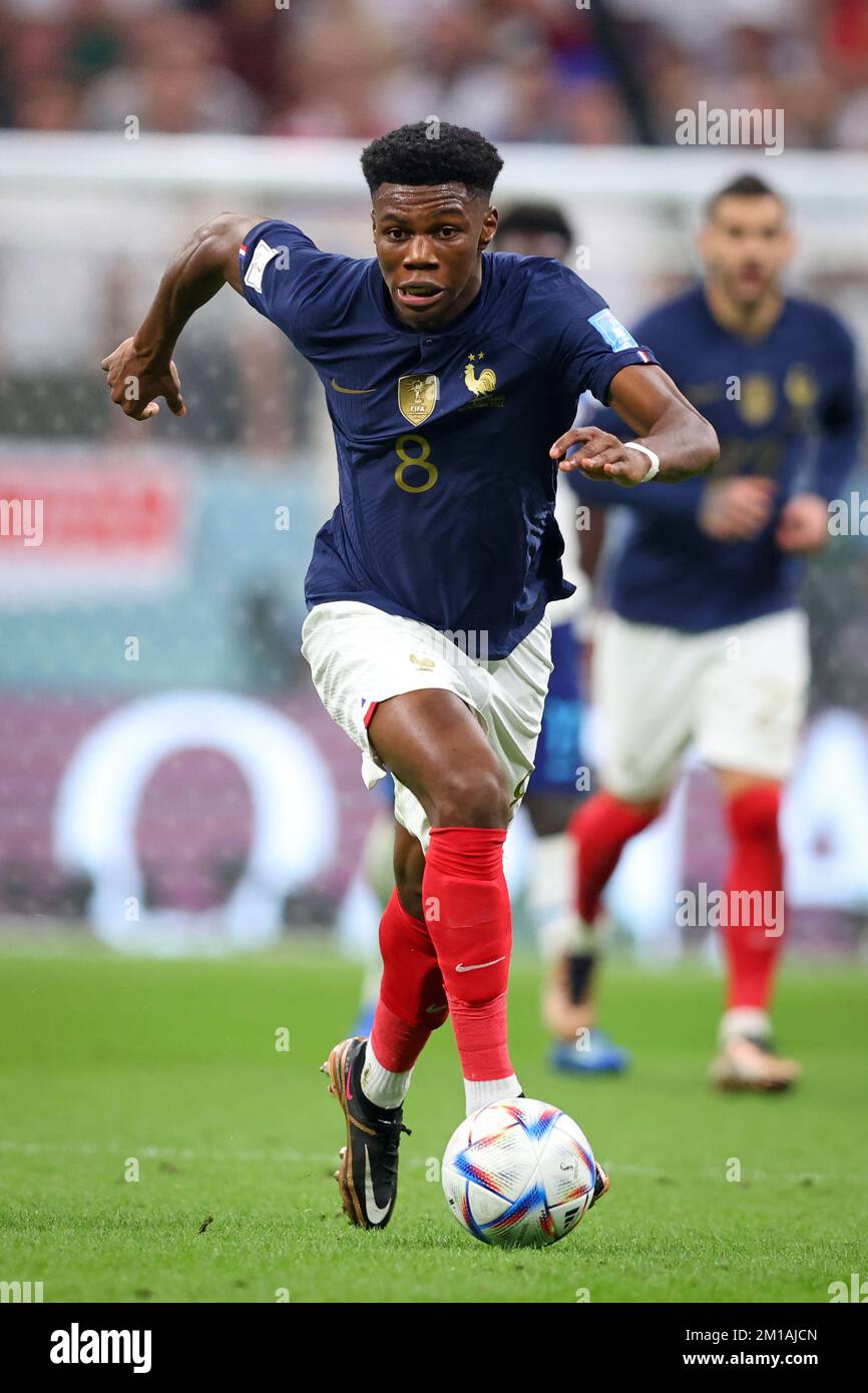 AL KHOR, QATAR - DECEMBER 10:  FIFA World Cup Qatar 2022 quarter final match between England and France at Al Bayt Stadium on December 10, 2022 in Al Khor, Qatar.  England - Frankreich 1:2  Aurelien Tchouameni of France  Fussball WM  2022 in Qatar  FIFA Football World Cup 2022 © diebilderwelt / Alamy Stock Stock Photo