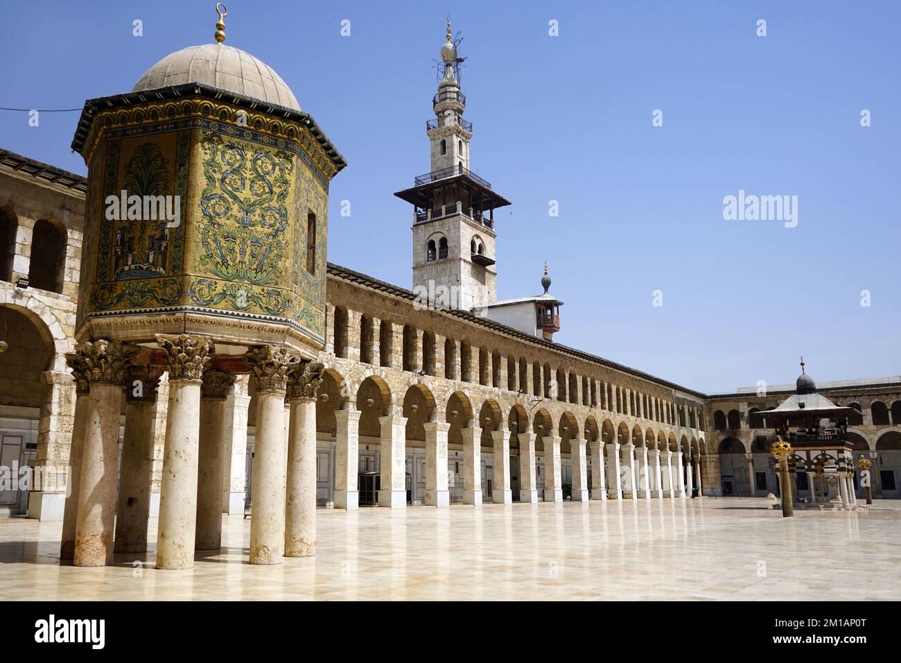 Damascus, Syria 02 September 2022 The Umayyad Mosque, one of the oldest and largest mosques in the world. Stock Photo
