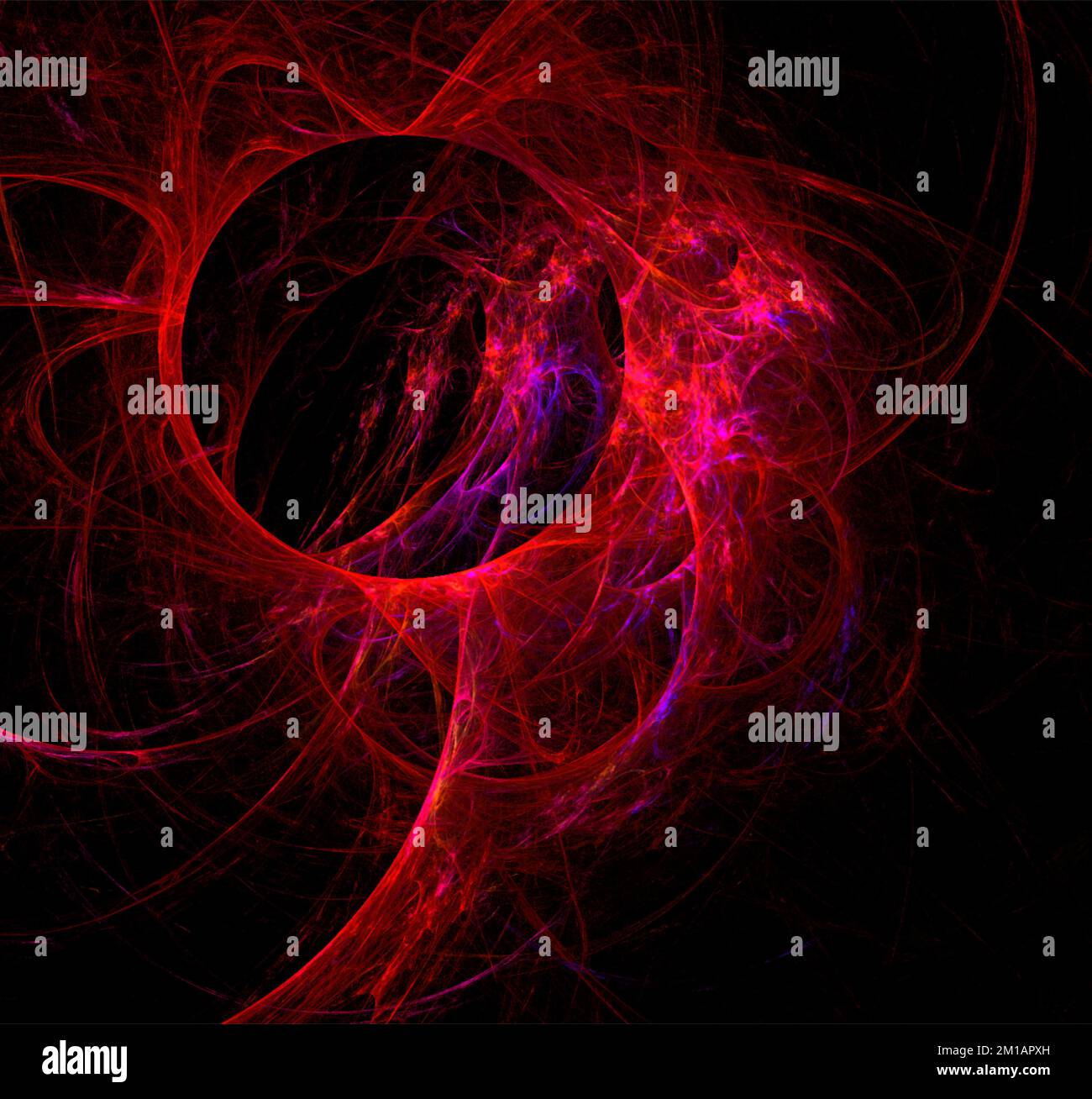 illustration of a scarlet space planet star system, color graphics ...