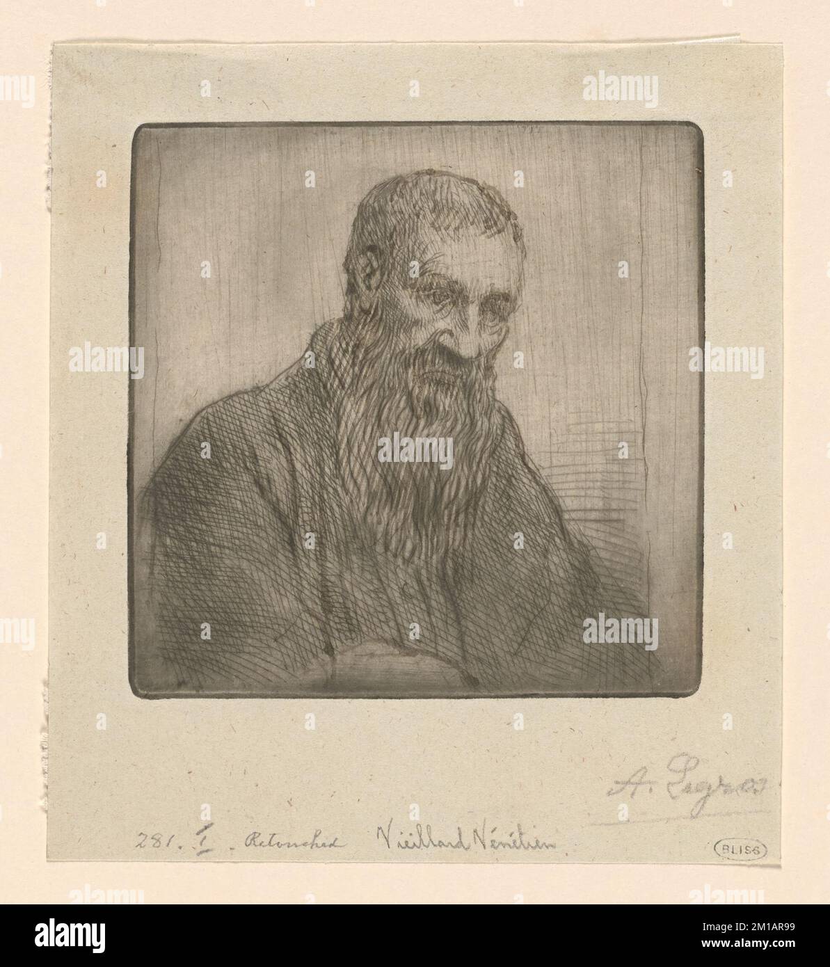 Vieillard Vénétien , Older people, Alphonse Legros (1837-1911) Stock Photo