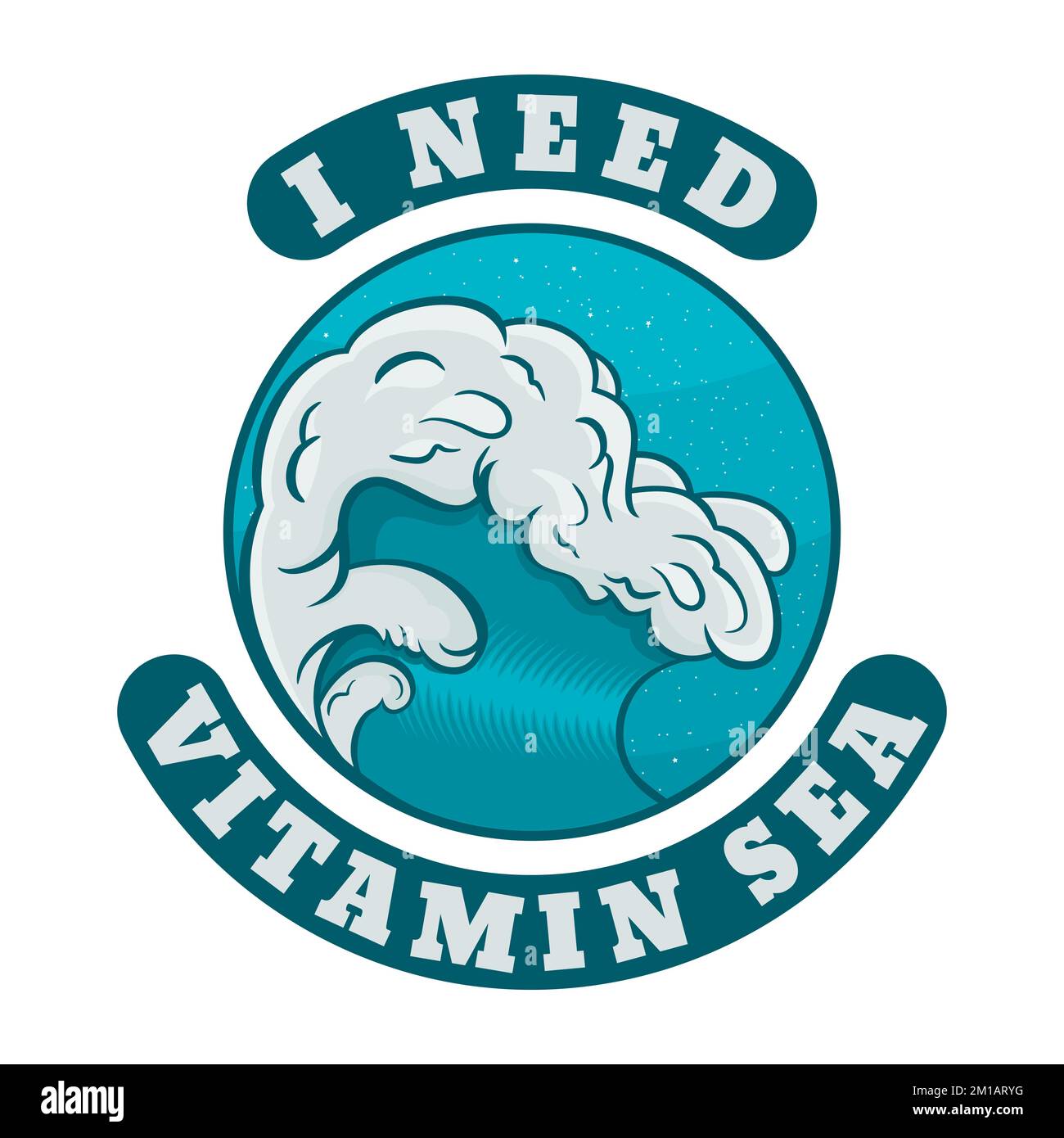 I Need Vitamin Sea, Funny Typography Quote Design Stock Vector Image