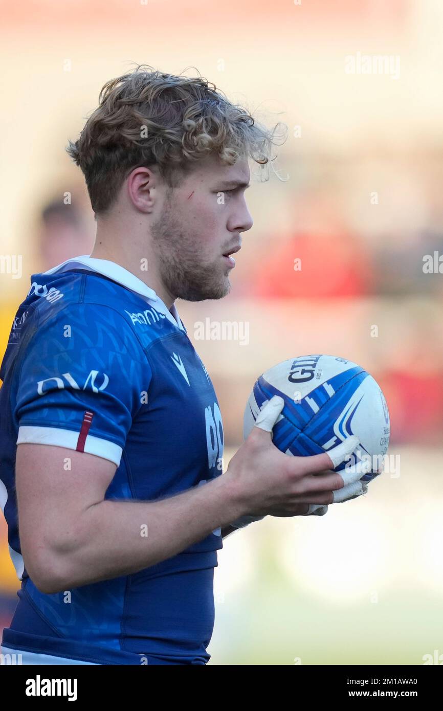 Gus Warr 9 of Sale Sharks during the European Champions Cup Group B match Sale Sharks vs Ulster