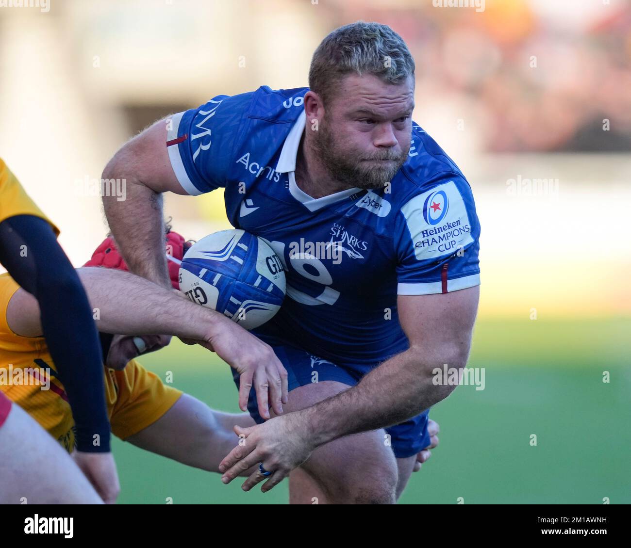 Eccles, UK. 11th Dec, 2022. Akker Van Der Merwe #2 of Sale Sharks during the European Champions Cup Group B match Sale Sharks vs Ulster Rugby at AJ Bell Stadium, Eccles, United Kingdom, 11th December 2022 (Photo by Steve Flynn/News Images) in Eccles, United Kingdom on 12/11/2022. (Photo by Steve Flynn/News Images/Sipa USA) Credit: Sipa USA/Alamy Live News Stock Photo