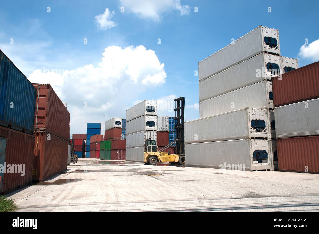 Stack of Cargo Containers Stock Photo - Alamy