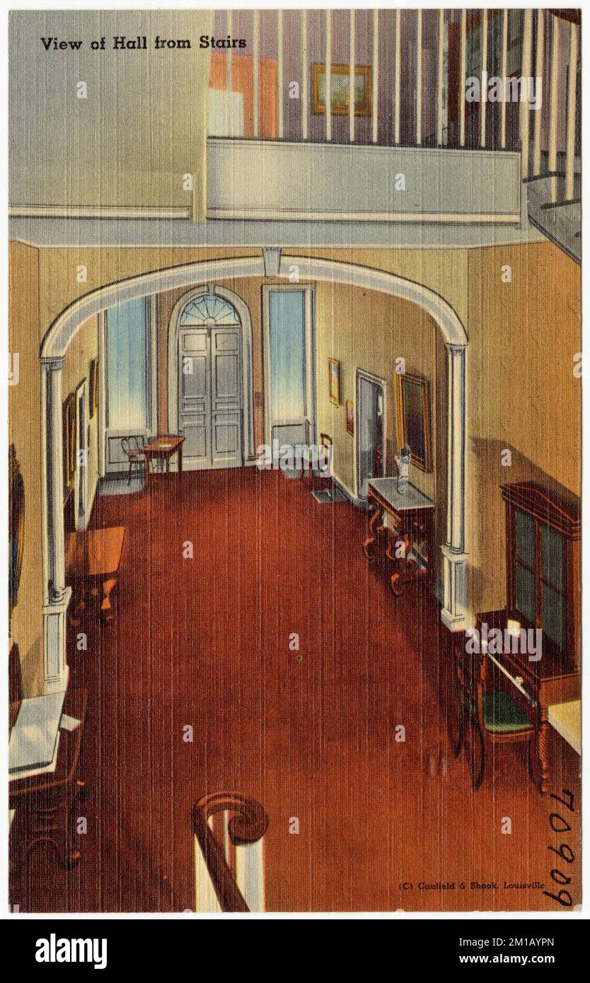 View of hall from stairs, My Old Kentucky Home, Bardstown, KY
