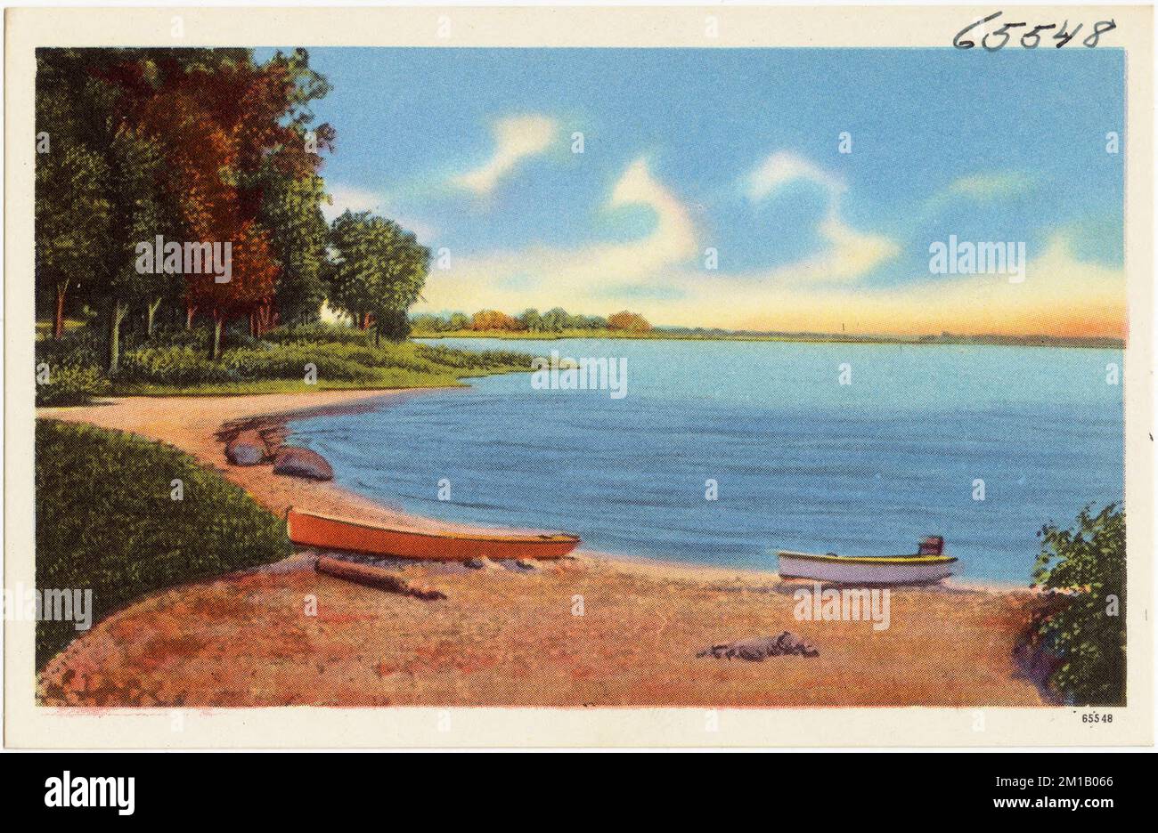 View of lake with boats, Rouses Point, N. Y. , Lakes & ponds, Tichnor ...