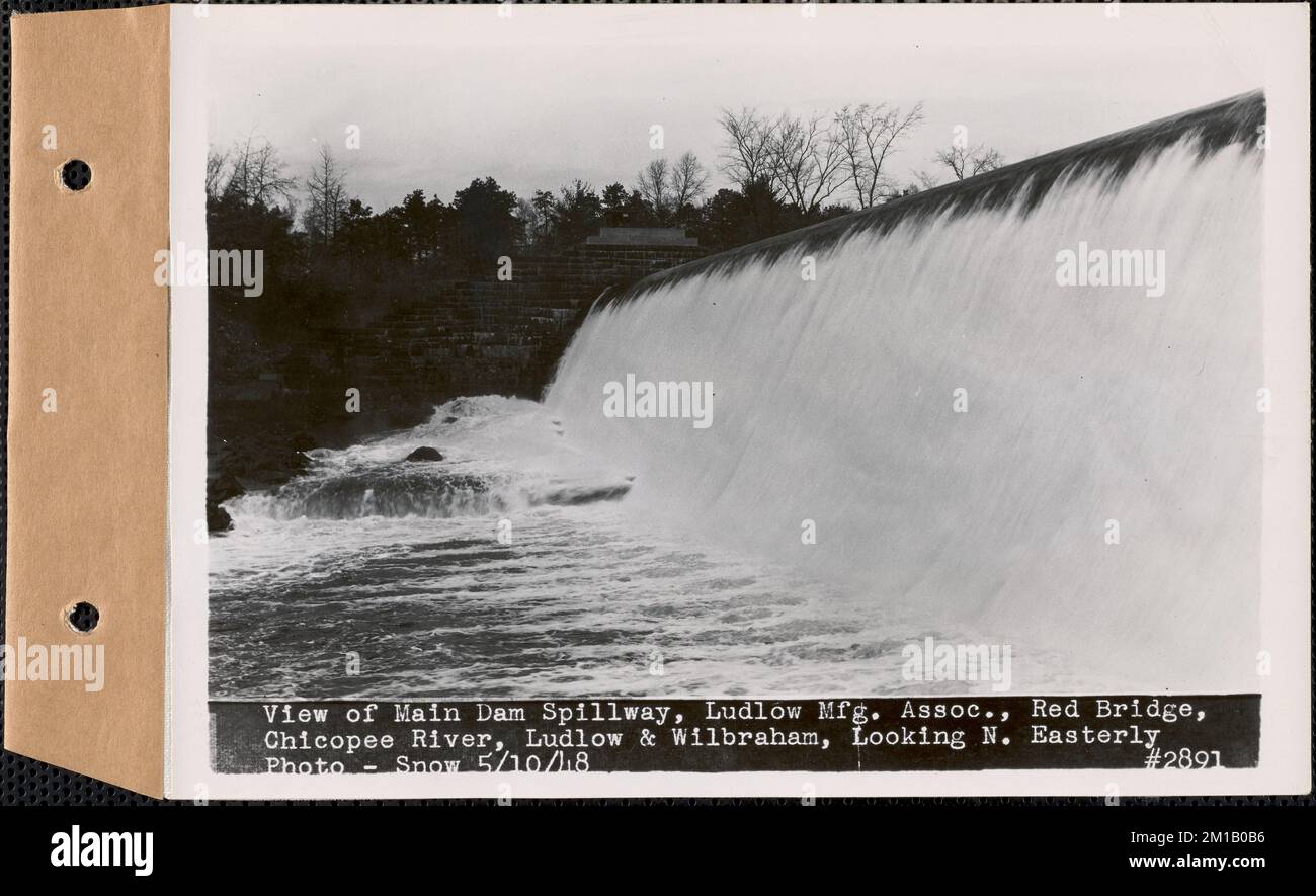 View of main dam spillway, Ludlow Manufacturing Association, Red Bridge