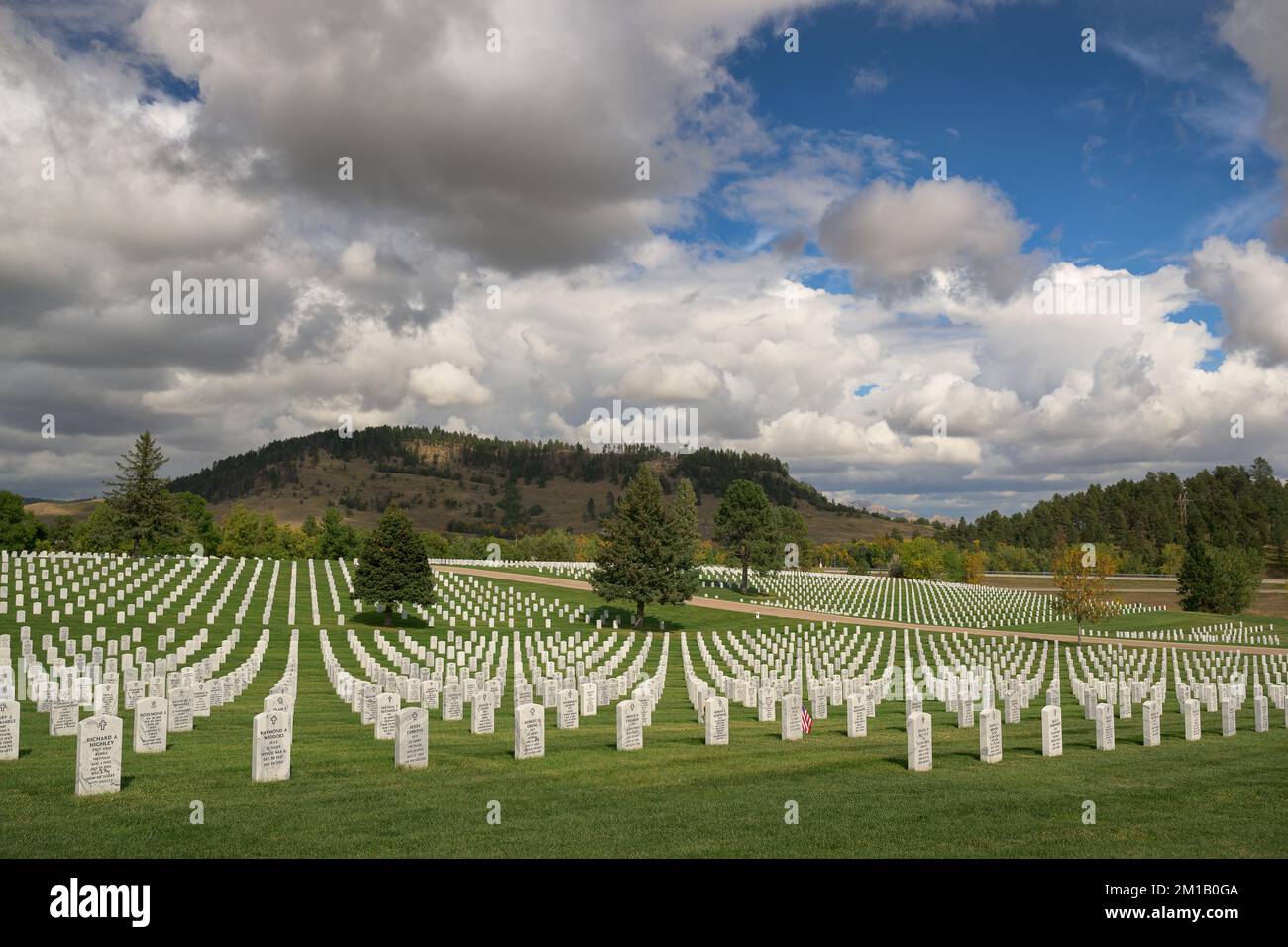 Tombstones at the Black Hills National Cemetery on Pleasant Valley