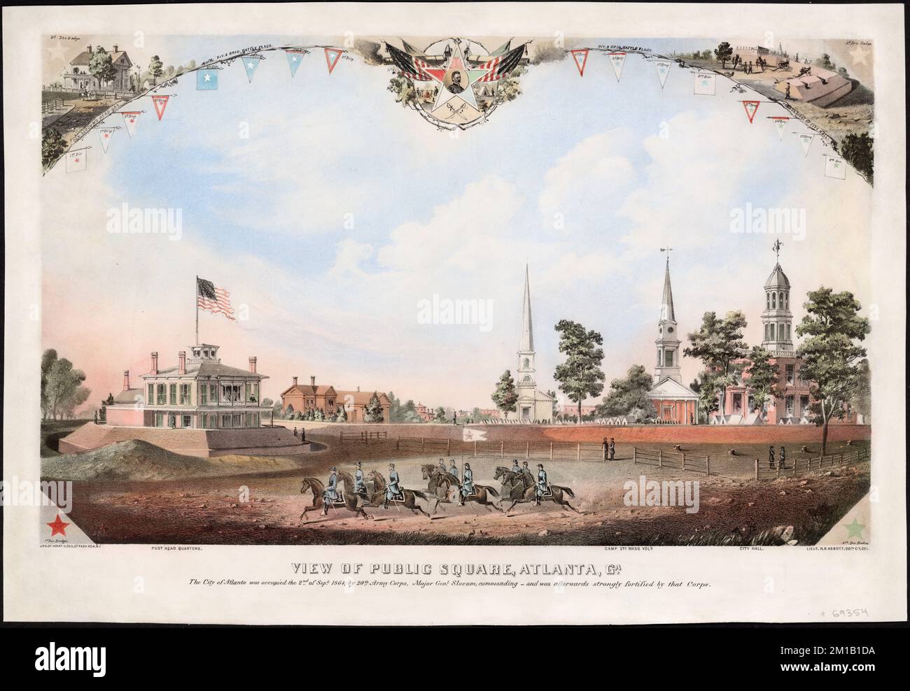 View of Public Square Atlanta - View Of Public Square Atlanta Ga Atlanta Ga Pictorial Works United States History Civil War 1861 1865 Campaigns Slocum Henry Warner 1826 1894 Norman B Leventhal Map Center Collection 2M1B1DA 