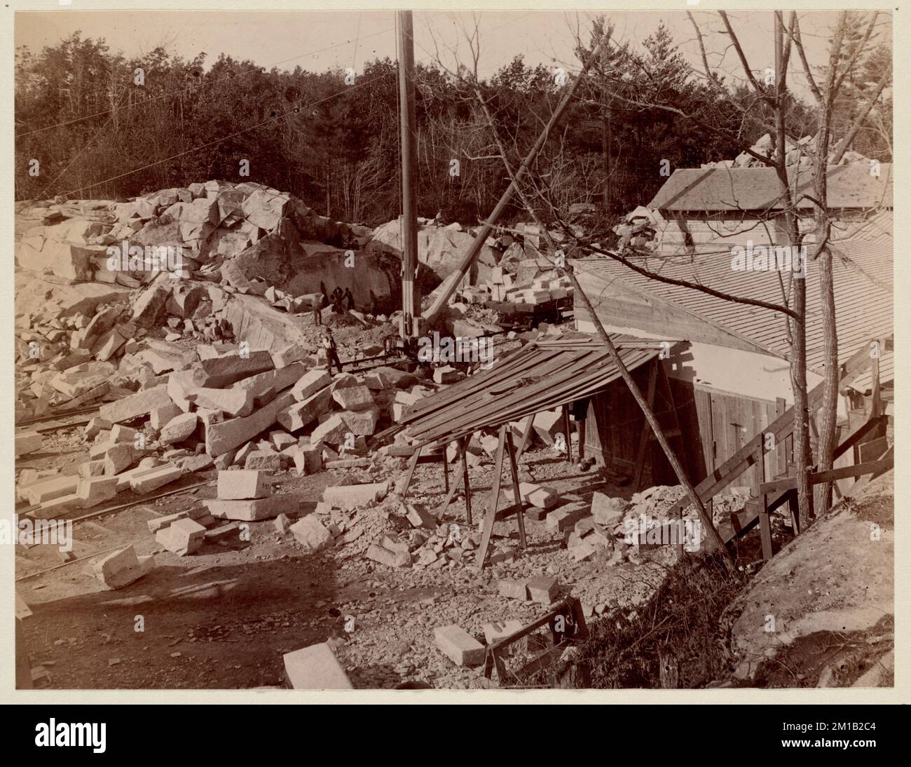 View of the Milford Quarry , Granite quarrying, Building materials Stock Photo