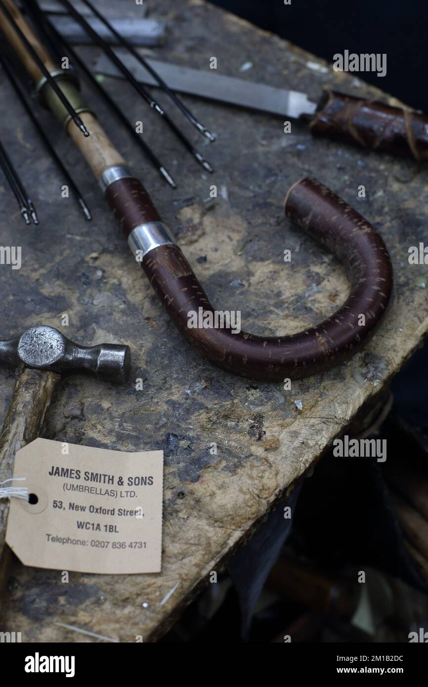 James Smith & Sons making traditional umbrella in their basement