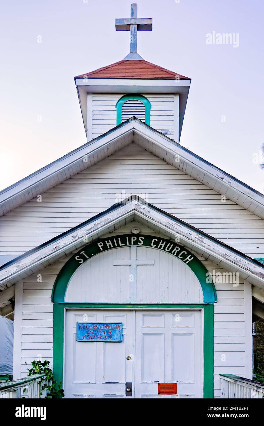 St. Philip Neri Catholic Church is pictured, Dec. 8, 2022, in Theodore, Alabama. The church was built in 1907 and named for St. Philip Neri. Stock Photo