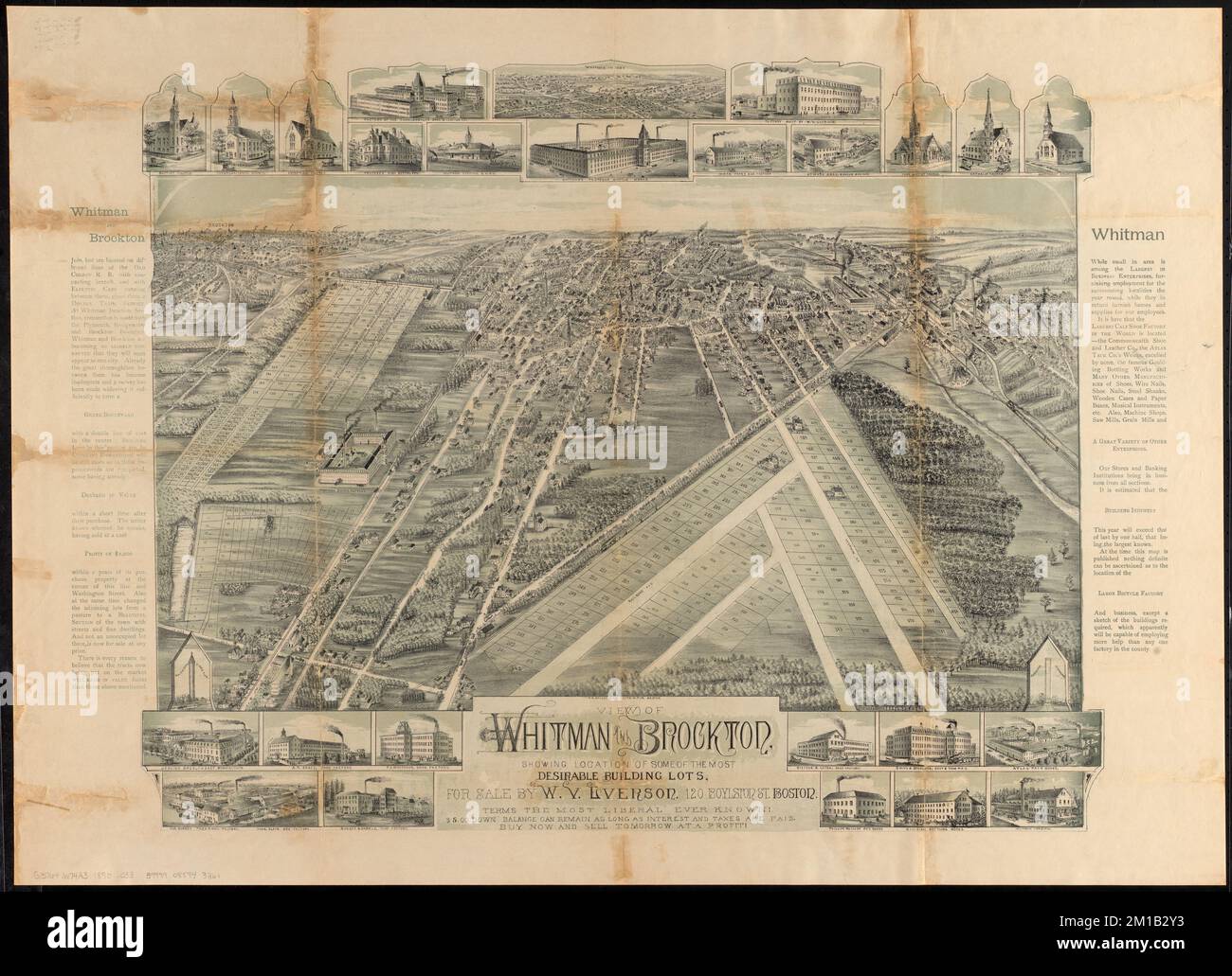 View of Whitman and Brockton, showing location of some of the most