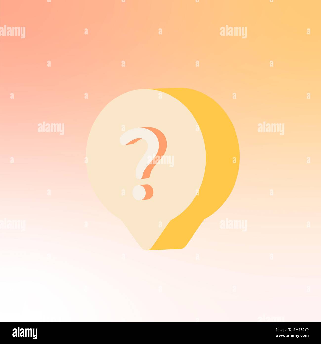 Bubble chat icon with question mark on gradient background. Help concept, solutions Stock Photo