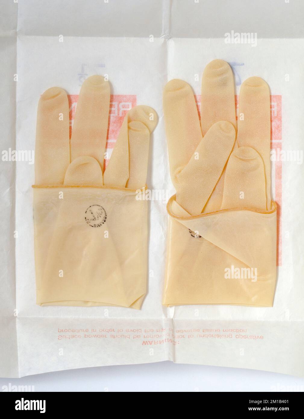 Old Disposable Sterile Surgeons Gloves - Regent Dispo Stock Photo