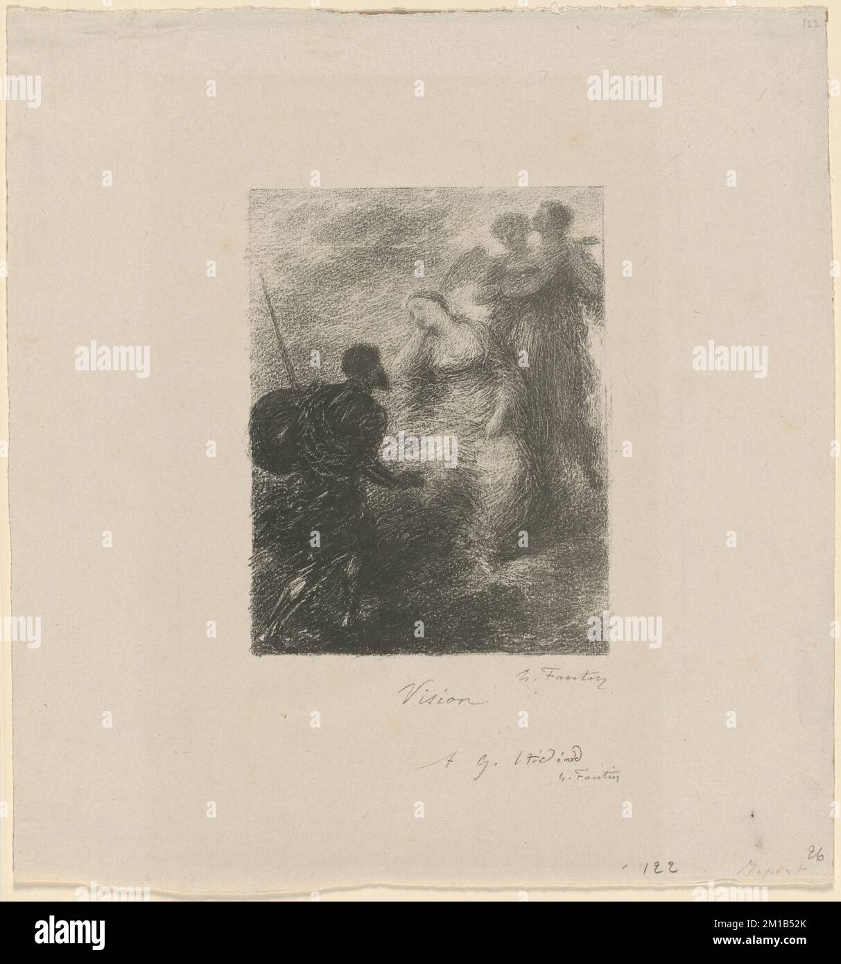 Vision , Knights, Supernatural beings, Weber, Carl Maria von, 1786-1826. Oberon. Henri Fantin-Latour (1836-1904). Lithographs and Other Prints Stock Photo