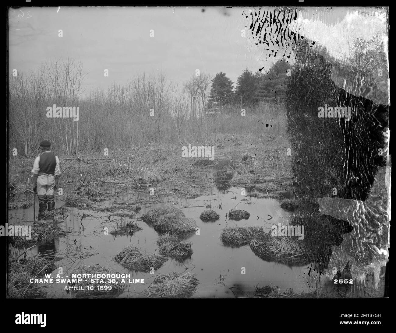 Swamp Structures Wachusett Aqueduct, Crane Swamp before improvement, station 38, A Line ...