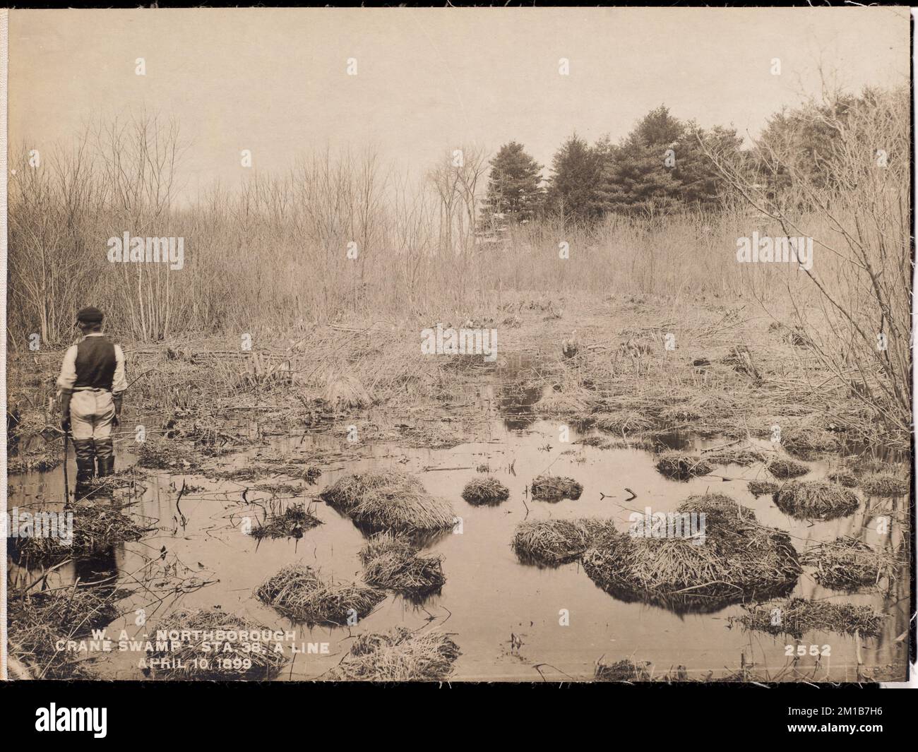 Swamp Structures Wachusett Aqueduct, Crane Swamp before improvement, station 38, A Line ...