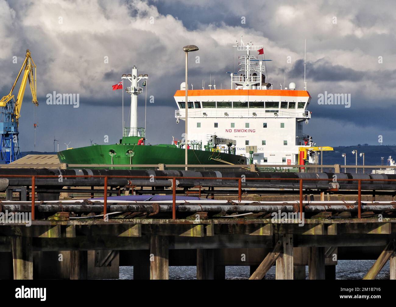 Oil/chemical tanker in Belfast Stock Photo
