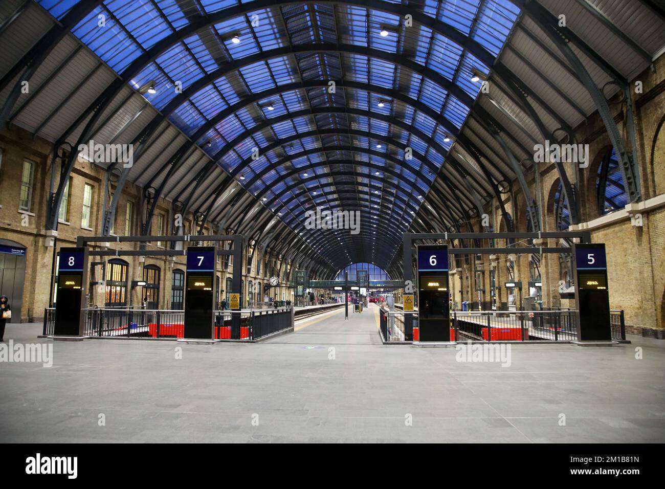 An empty Kings Cross station in central London seen during a rail strike. National Union of Rail
