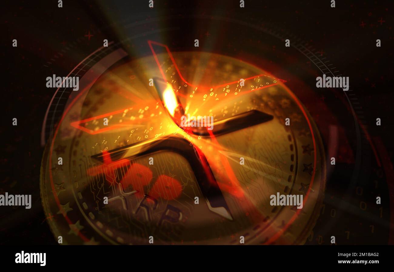 Hd Ripple Wallpapper Ripple XRP cryptocurrency gold coin on green screen background ...