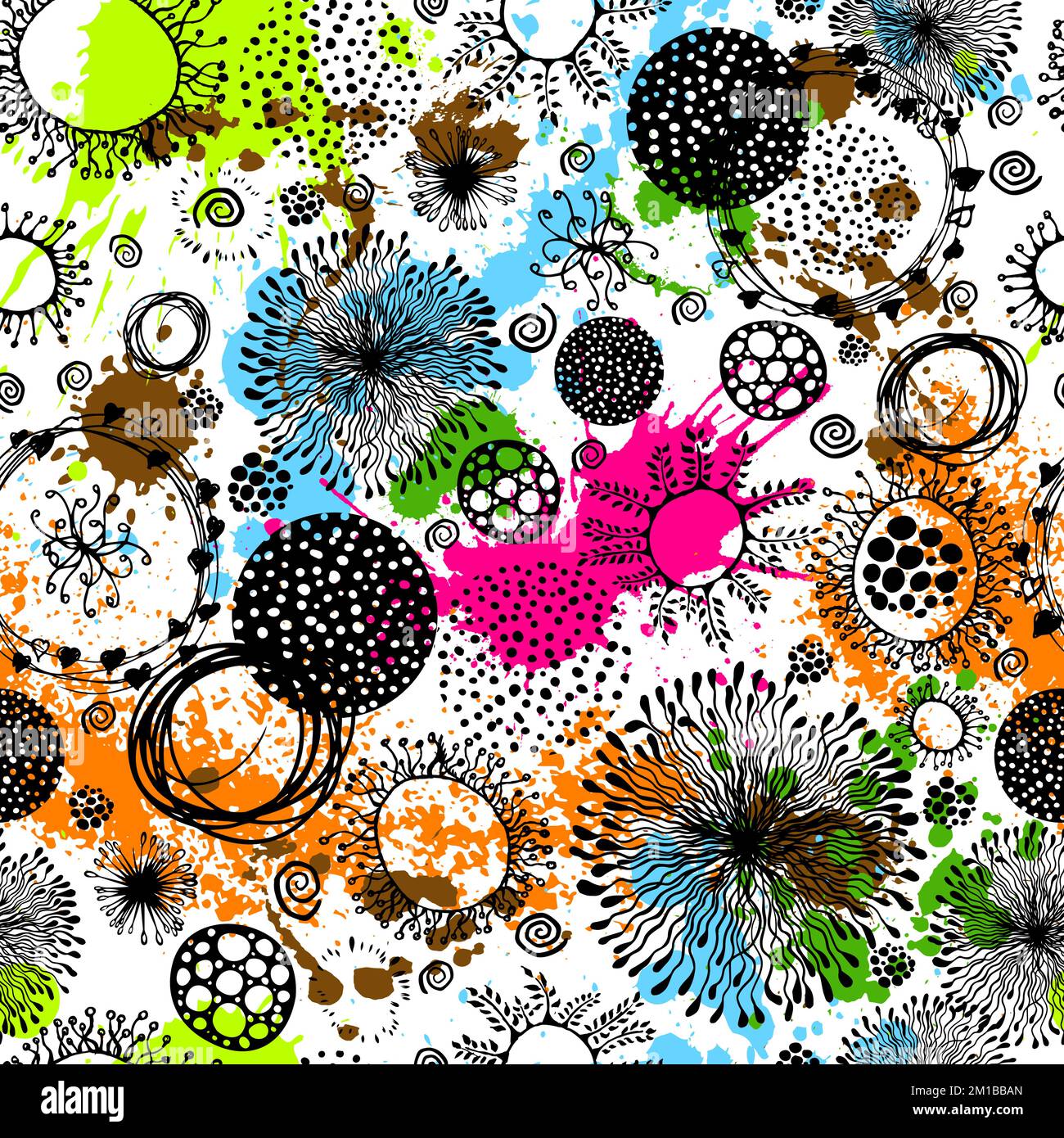 Splashed Vector Pattern Background image with colorful splashes on white backdrop hi-res stock ...