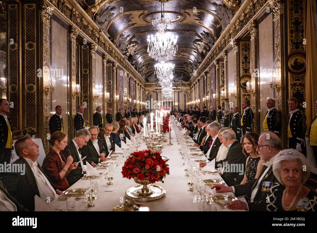 The King's dinner for the Nobel laureates at the Royal Palace in Stockholm, Sweden, 11 December 2022.  Photo: Pontus Lundahl / TT / 10050 Stock Photo