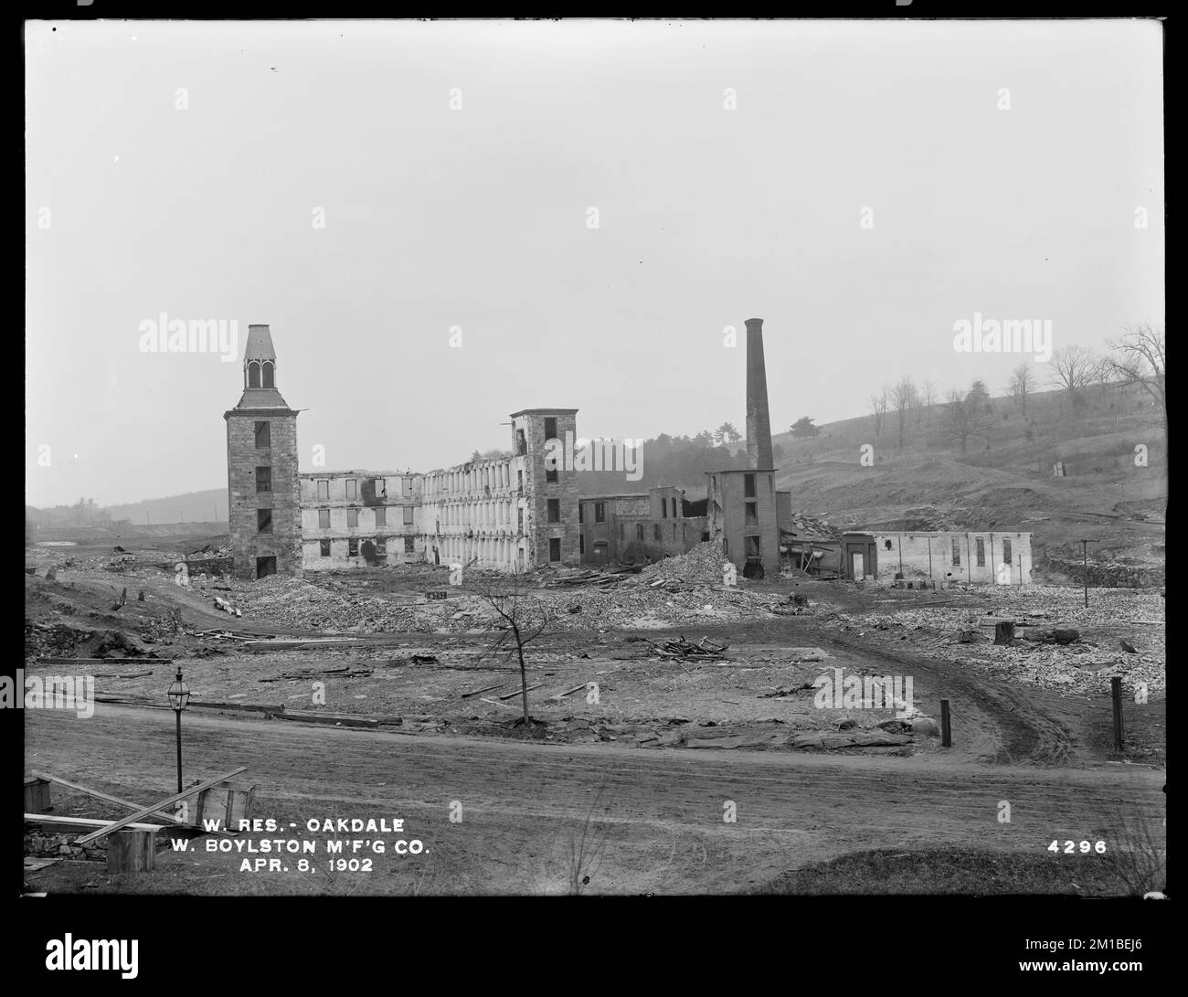 Wachusett Reservoir, demolished mill of West Boylston Manufacturing