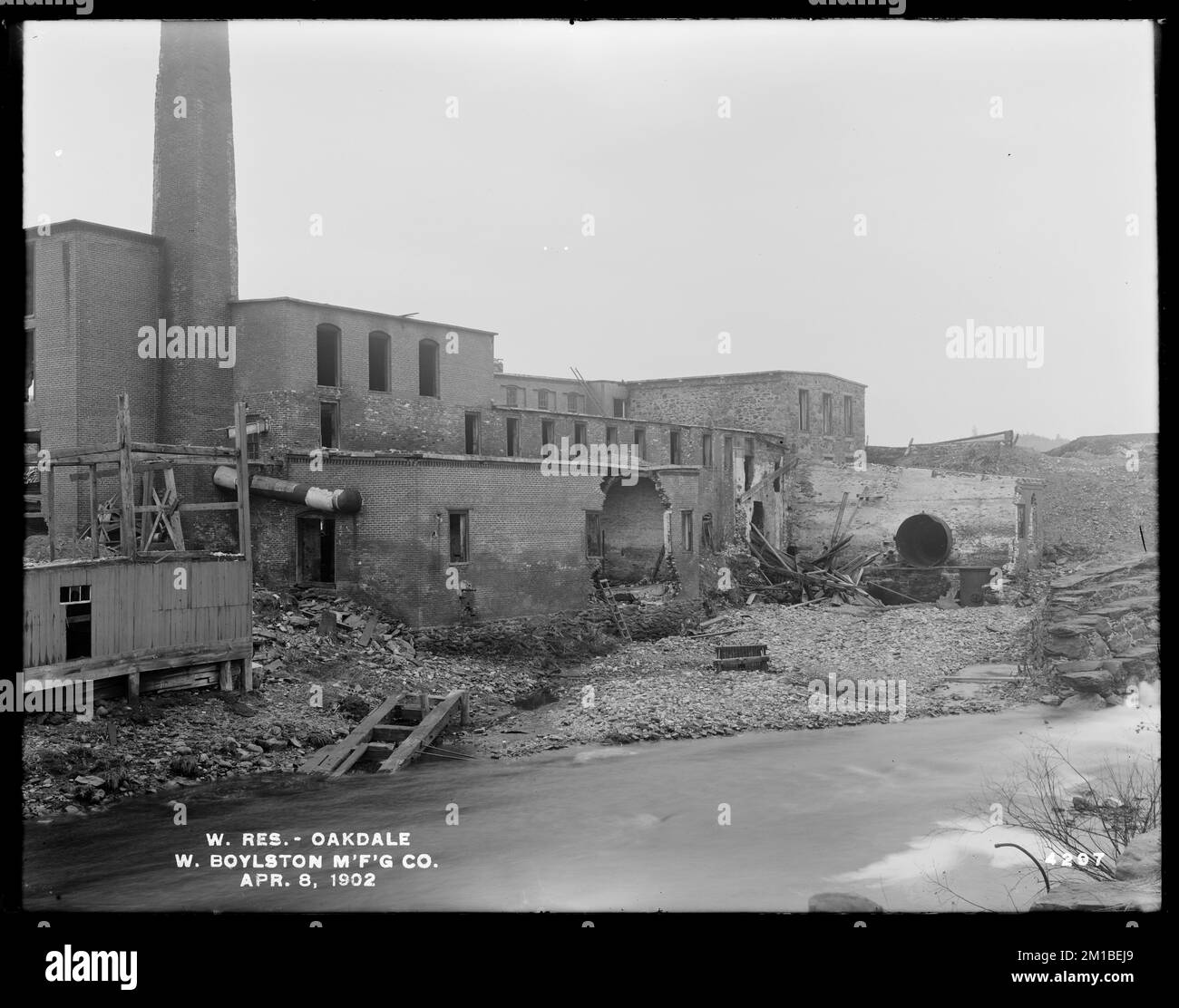 Wachusett Reservoir, demolished mill of West Boylston Manufacturing