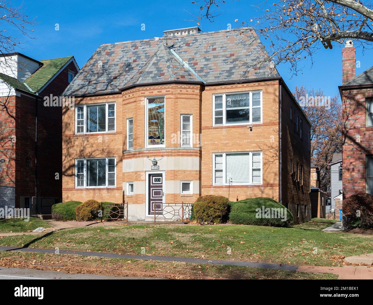 1940s apartment building in the Saint Louis Hills neighborhood Stock