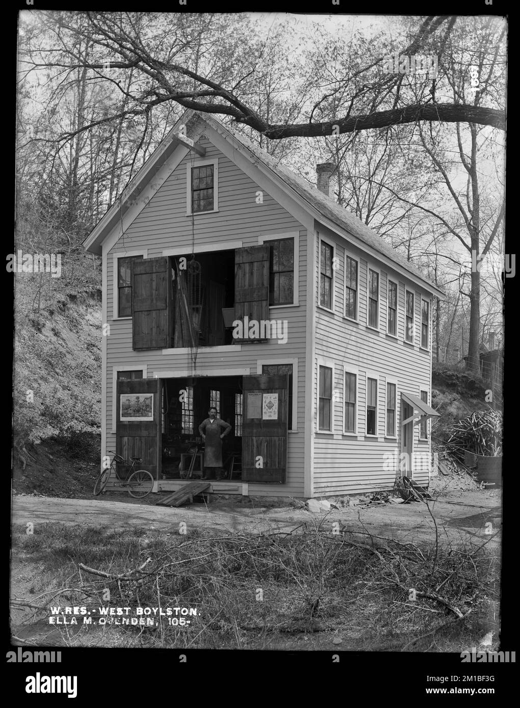 Wachusett Reservoir, Ella M. Ovenden's machine shop, in rear of house