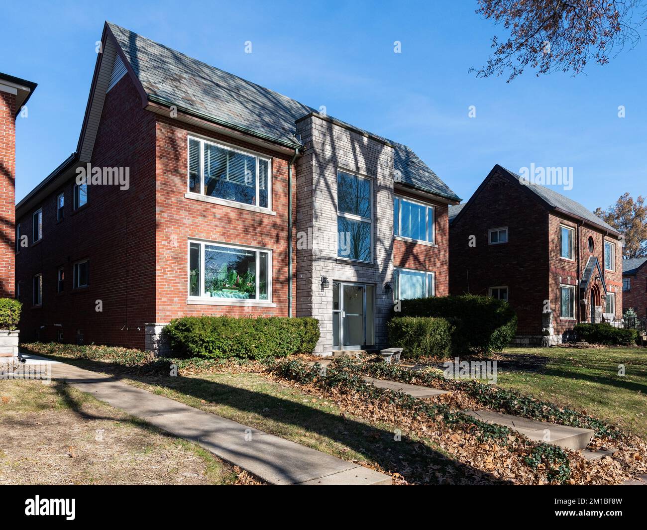 1940s apartment building in the Saint Louis Hills neighborhood Stock
