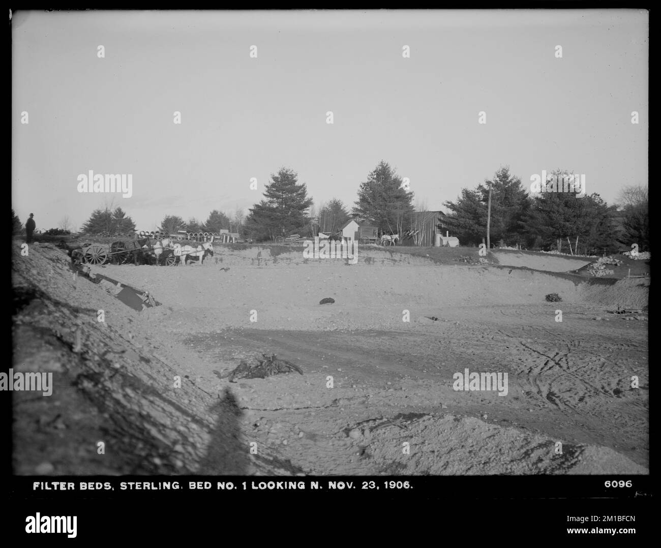 Wachusett Reservoir, Filterbed No. 1, looking north, Sterling, Mass